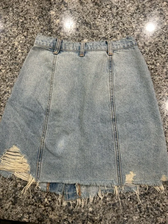 NWOT We the Free Parker Denim Wrap Skirt Size 24 - Picture 3 of 5